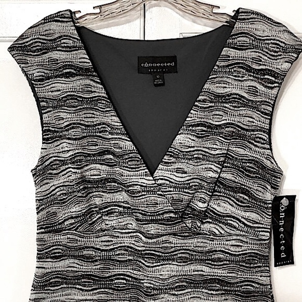 NWT Connected Silver/Black/Brown/Ice Blue Dress